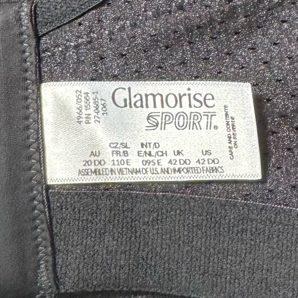 GLAMORISE SPORT black wire-free magic lift high impact sports bra - Picture 5 of 5